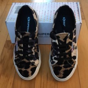 Superga leopard velvet sneakers